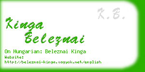 kinga beleznai business card